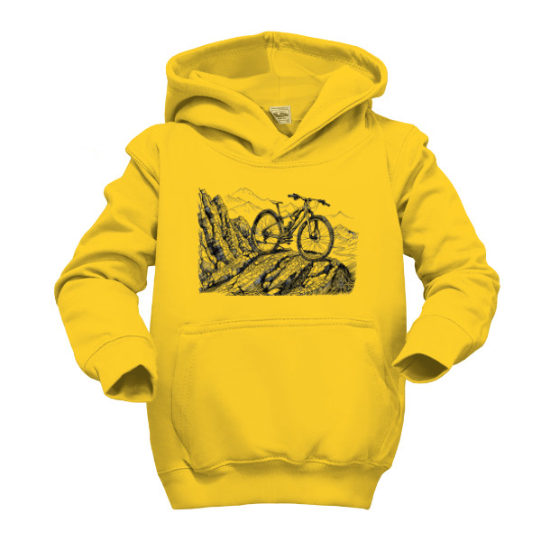 Dětská mikina s kapucí s potiskem Kolo MTB