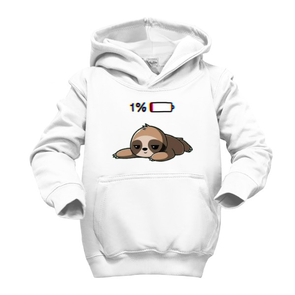 Dětská mikina s kapucí s potiskem Lenochod 2